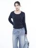 Chaenseseunoi Wide Round Neck Cable Knit Navy/W251Tp07Ny