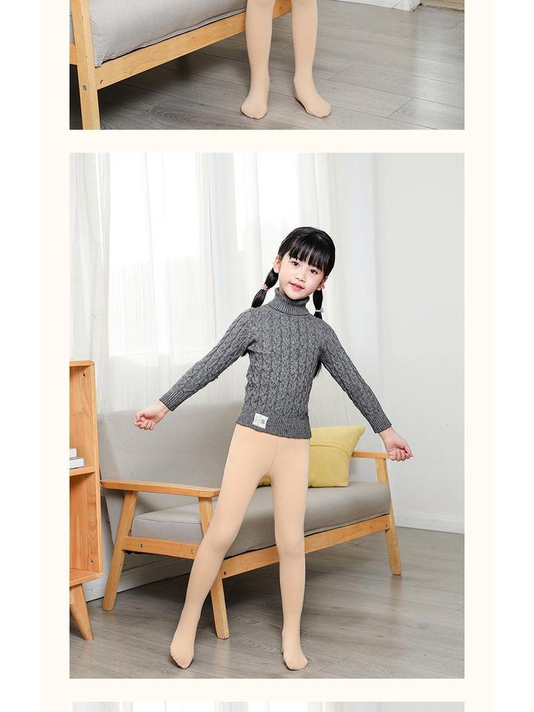 1600D Girls' Winter Dragon Claw Wool Pants & White Dance Socks Set