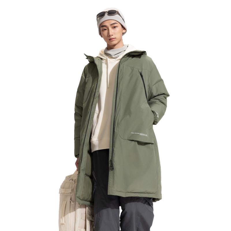 Li Ning Outdoor CF Tracing Duck Down Long Down Jacket Men's Gray AYMV609-1