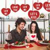 16Pcs Paper Valentine's Day Hanging Heart Pendant Decorative Red Love Heart Charm with Ribbon Funny Valentine's Day Decoration