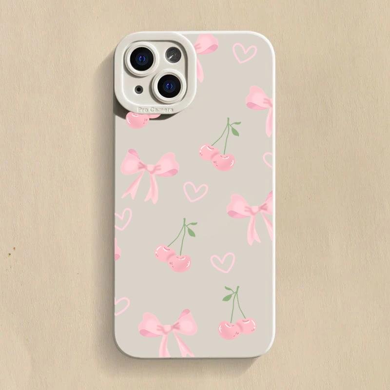 

Cute Bow Cherry Silicone Soft Phone Case For Xiaomi Redmi Note 14 13 12 11 Pro Plus 5G 12S 11S Redmi 13C 14C 12 4G Cover Redmi Note 14 Pro 4G