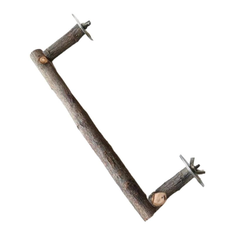 Natural Wood Perch Parrot Bird  Grooming Stand Bar Grinding Claw Toy For Small Medium Birds Easy To Install JJ1546