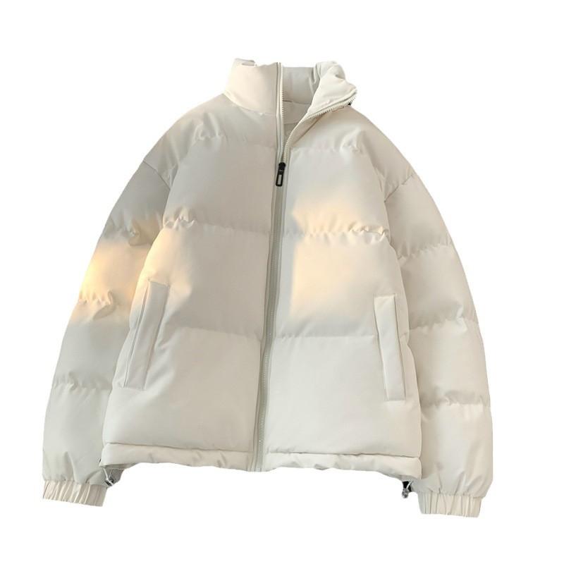 Stand-up Collar Cotton Clothing Men and Women Paragraph Winter Thickened Loose Cotton Jacket Couple Paragraph Casual Bread Clothing Cotton Jacket
