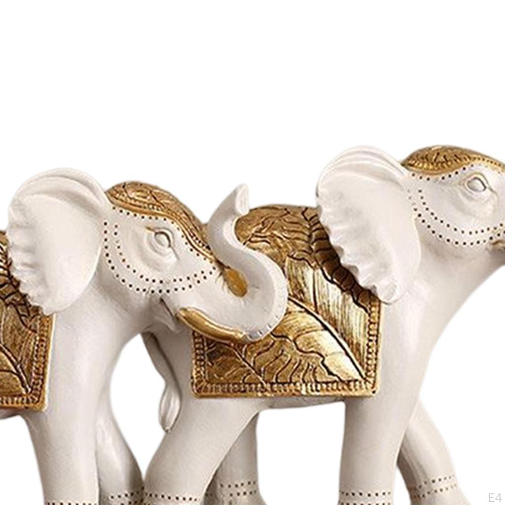 Creative Elephant Statue, Collectible Figurine Artwork Ornament Decorative Animal Sculpture for Desk