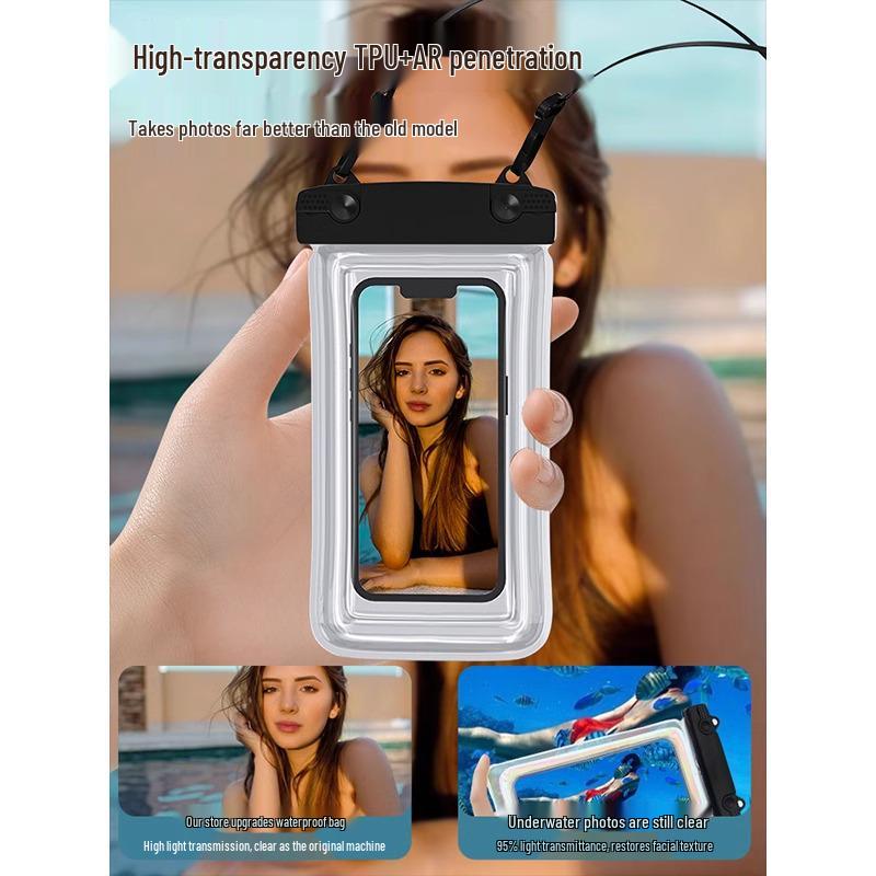Waterproof Phone Pouch with Touch Screen & Neck Strap for Swimming, Rafting, and Rain - Take Pictures Underwater