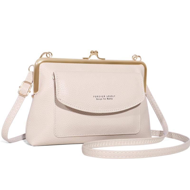 Portofel de damă din piele PU, geantă crossbody elegantă cu curea ajustabilă, design modern cu închizătoare tip sărut și fermoar