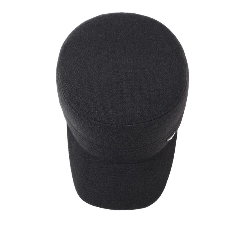Winter Men's Hat Velvet Thick Ear Protection Wool Flat Cap Middle-Aged Outdoor Warm Cotton Hat