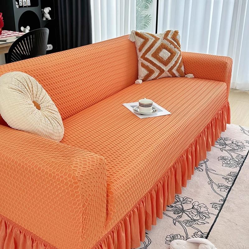 The New Summer Elastic Skirt Has A Cool Ice Silk Straight Line Anti Slip Full Cover Sofa Cover In One Piece