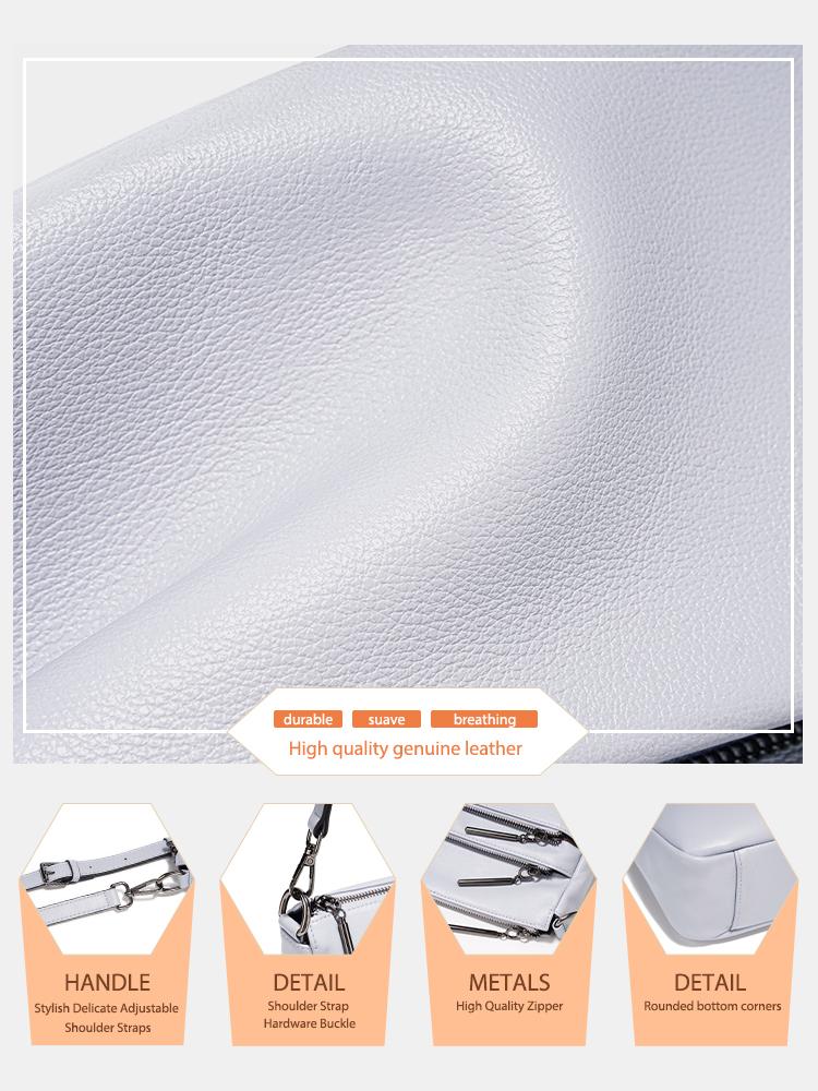 Zency Simple Small Handbag Crossbody for Women Genuine Leather