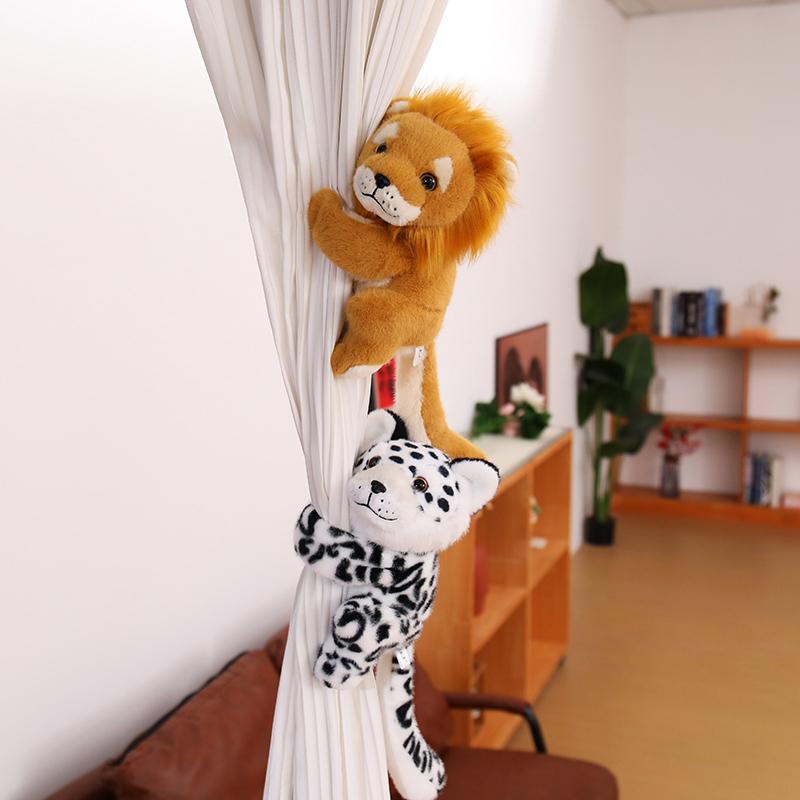 Tiger Lion Leopard Bracelet Snap Ring Doll Simulated Forest Animals Interactive Toy Wrist Band Home Decor Gift Curtain Storage
