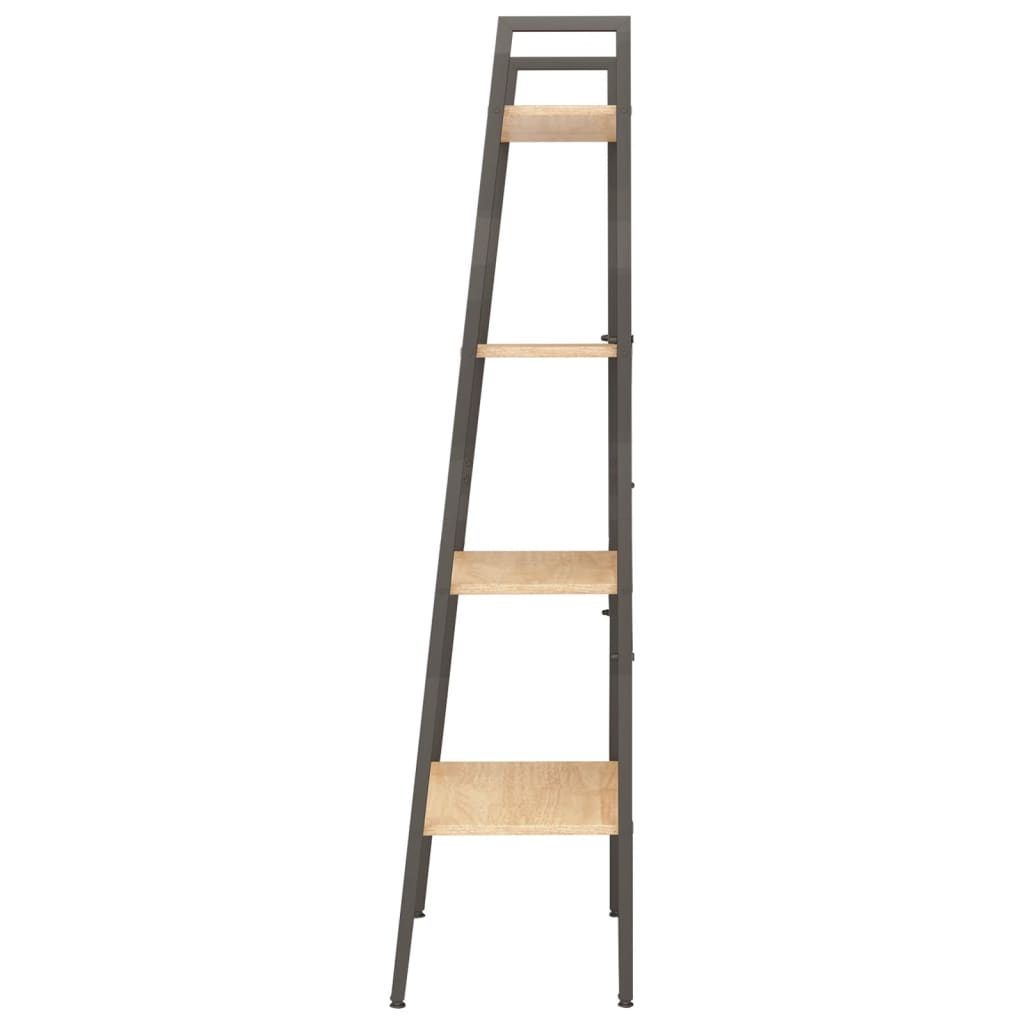 Vidaxl Ladder Shelf With 4 Shelves, Light Brown-Black, 56X35X140 Cm