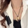 Copper Bamboo Chain Magnetic Glasses Clip Necklace Minimalist Retro Pendant Women's Trendy Fashion Jewelry