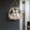 Ghirlanda di Pasqua 2D Coniglietto Acrilico Uova di Pasqua Ghirlanda Ornamento da Appendere Primaverile per Decorazione Porta Muro Finestra