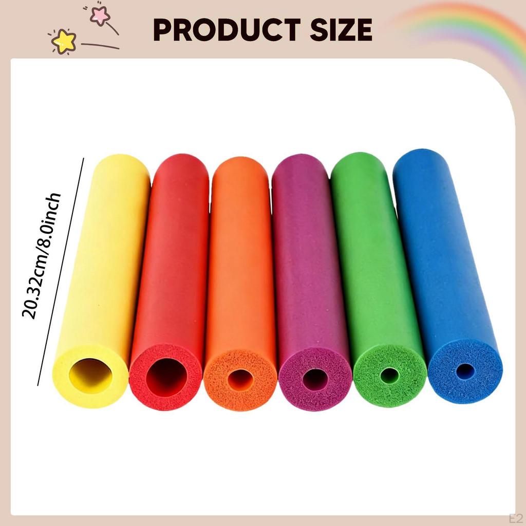 6x Foam Grip Tubing Adaptive Comfort 0.27/0.39/0.7 Inch Inner Diameter 8 Long for Utensils