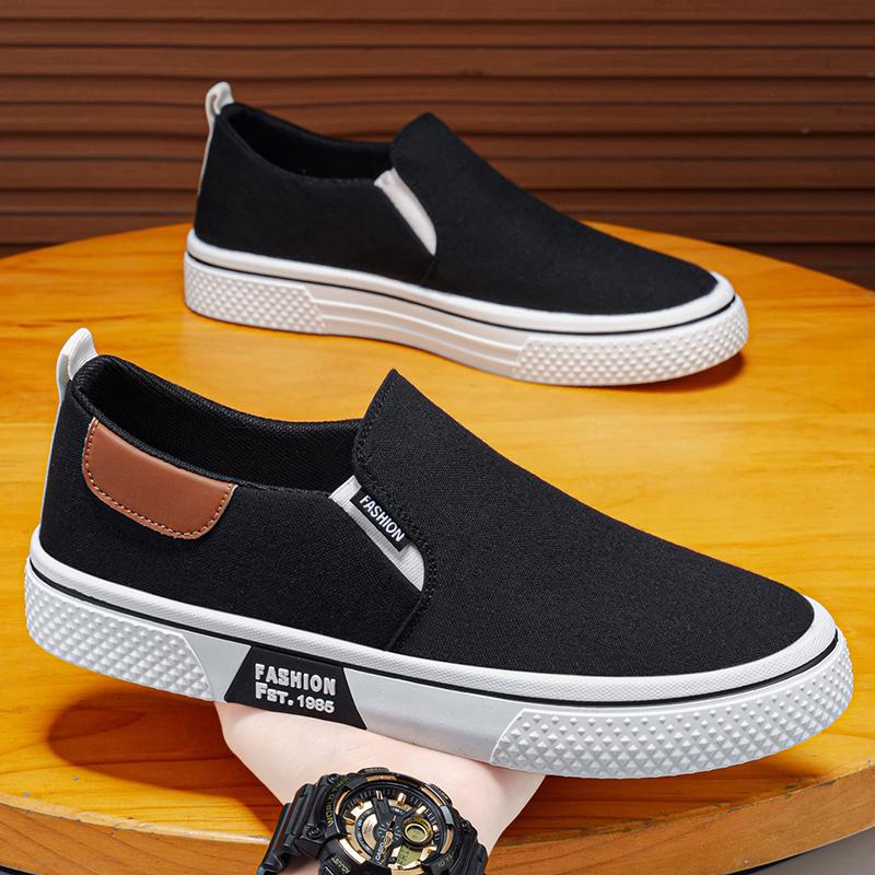Men 's Casual Four Seasons Fashion Canvas Skateboarding  Students Comfortable Sneakers Boys Trending Soft Sole Breathable Shoes