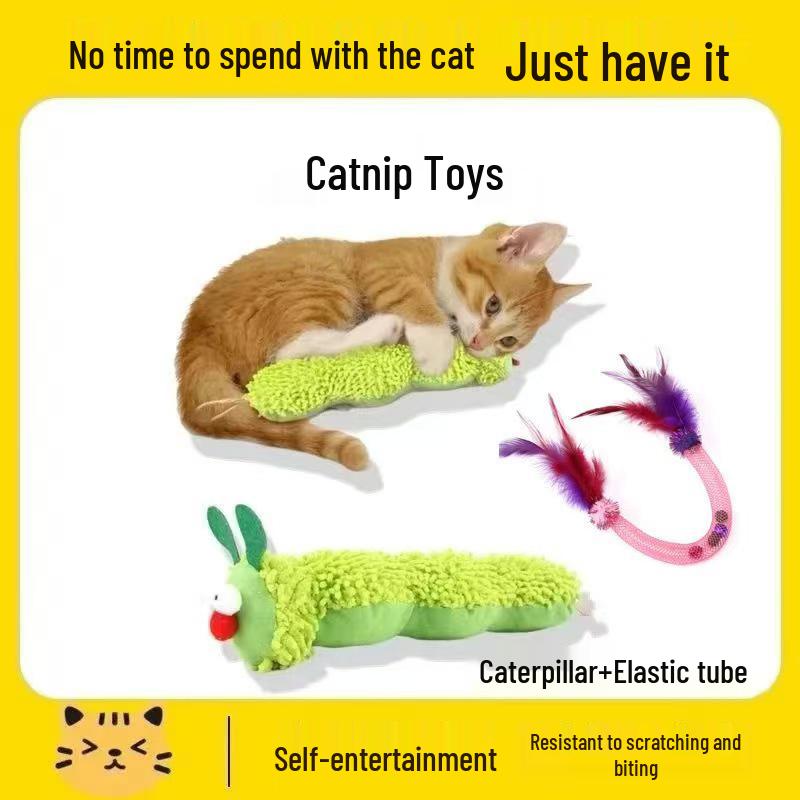 Catnip Gallberry Plush Caterpillar & Mantis Toy for Kitten Play & Boredom Relief