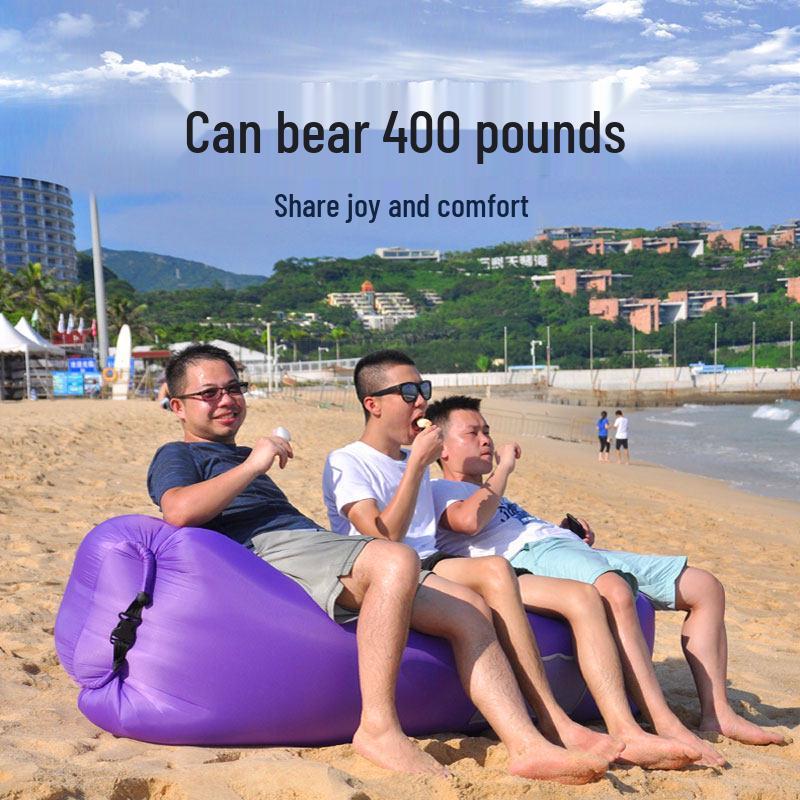 Inflatable Outdoor Lazy Sofa Bed - Portable Beach Sleeping Bag, Folding Air Cushion