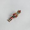 1Pcs Alloy Christmas Lapel Pin Nutcracker Soldier Enamel Rhinestone Brooch Holiday Jewelry For Daily Outfit Decoration