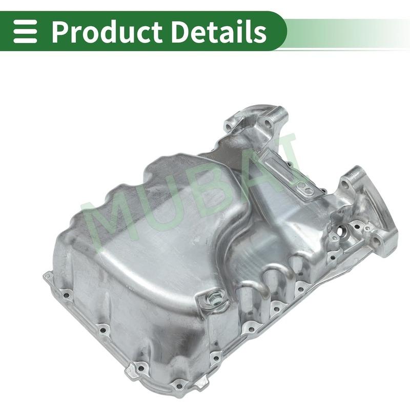 OE# 112005J6A11 Engine Oil Pan Oil Pan Sump Transmission Oil Pan for Acura MDX V6 3.5L 2016-2020 Aluminum Silver Tone
