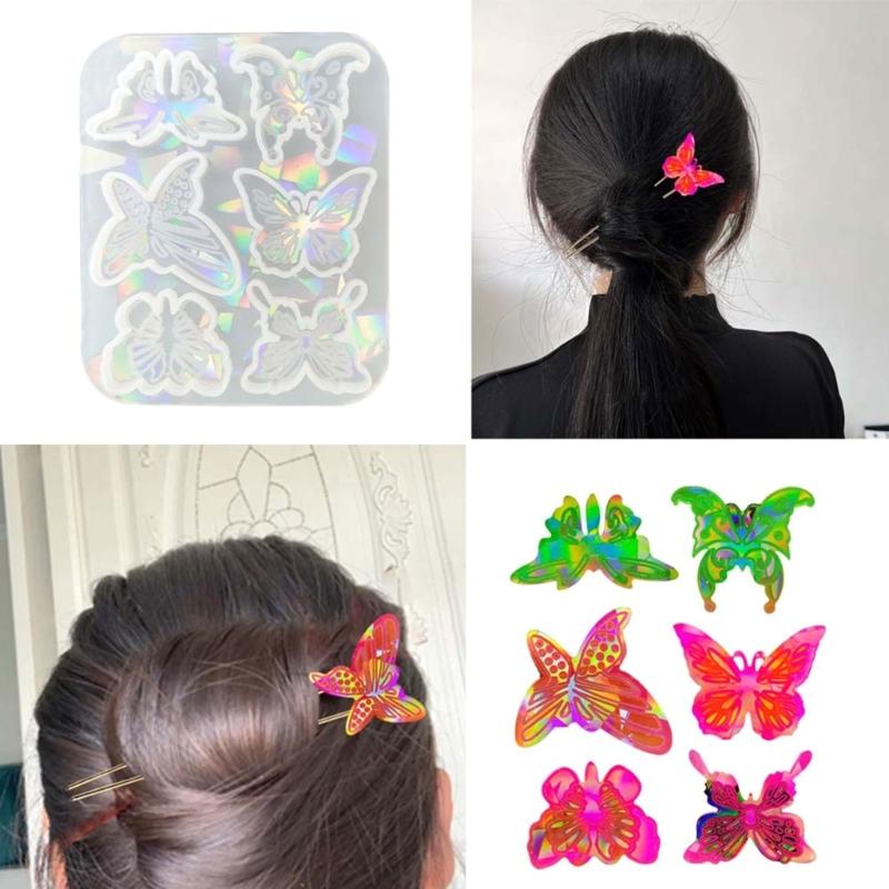 Holographic- Hairpin Silicone Mold Headdress Hair Pin Decor Casting Mold Headwear Mold DIY Craft Jewelry Making Supplies