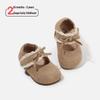 Spring 2026 Baby Girl Bow Soft Sole Leather Walker Shoes - Princess Flats