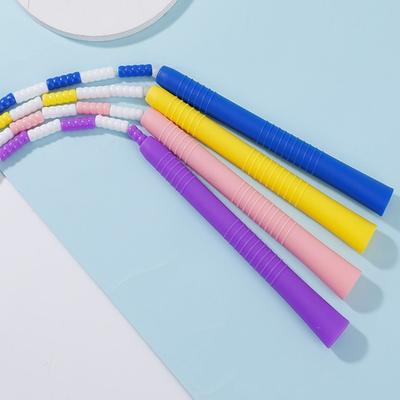 Kids Exercise Rope with Decorative Beads Antislip Grip Ergonomic Plastic Handle for Indoor Outdoor Activity