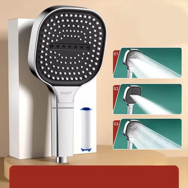 13cm Large Panel Shower Head Adjustable 3 Modes High Pressure Massage Shower Head Filter Element Bathroom Accessories Tools