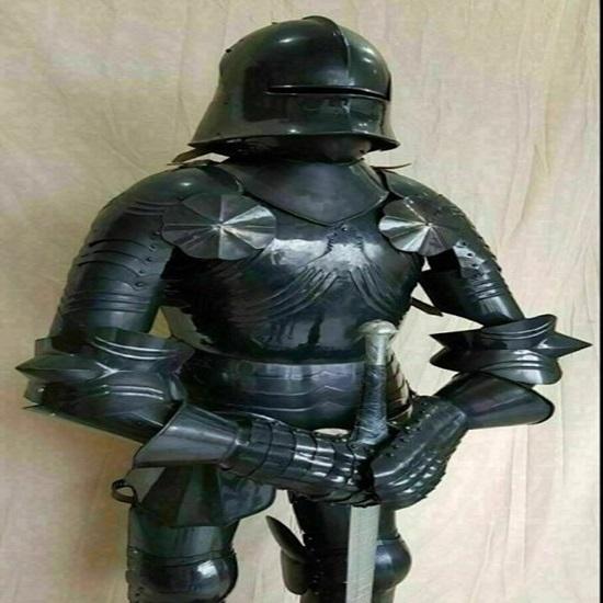 Medieval Knight Suit Of Armour Full Suit Of Armor Cuirass Helmet. Full Black Suit Of Armor Helmet. Best for Cosplay