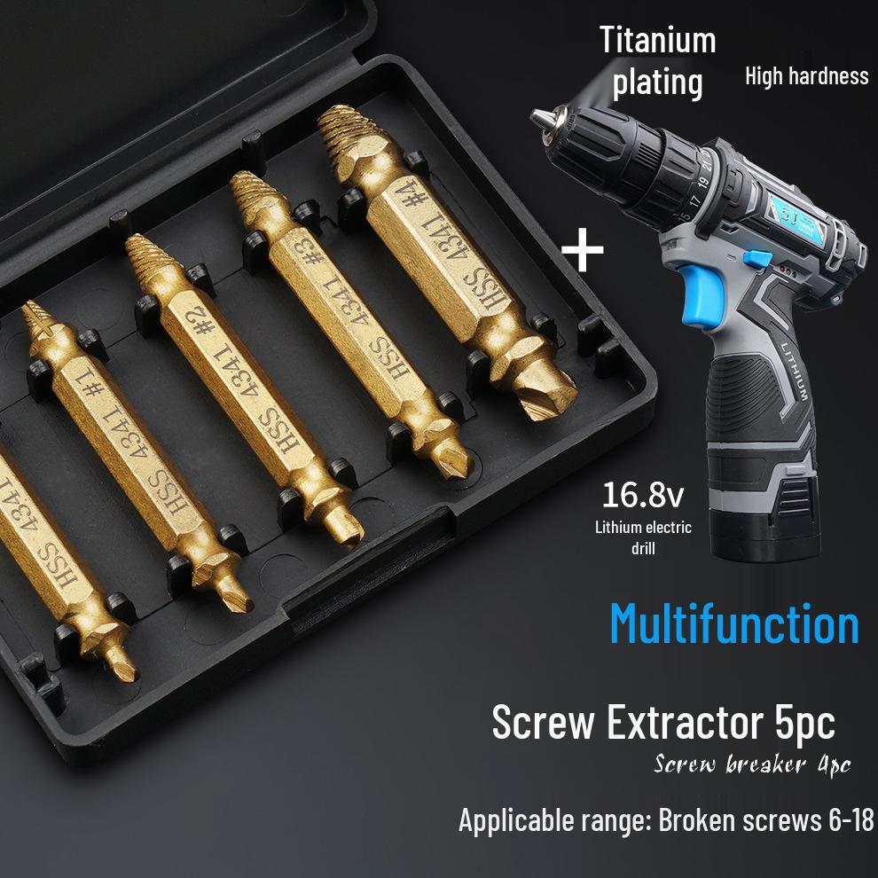 High-Strength Universal Screw Extractor for Stripped or Broken Screws