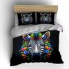 Colorful Zebra Art Decor Set Soft Comfortable Duvet Cover Bedding Set Included 1*Duvet Cover & 2*Pillowcases Gift