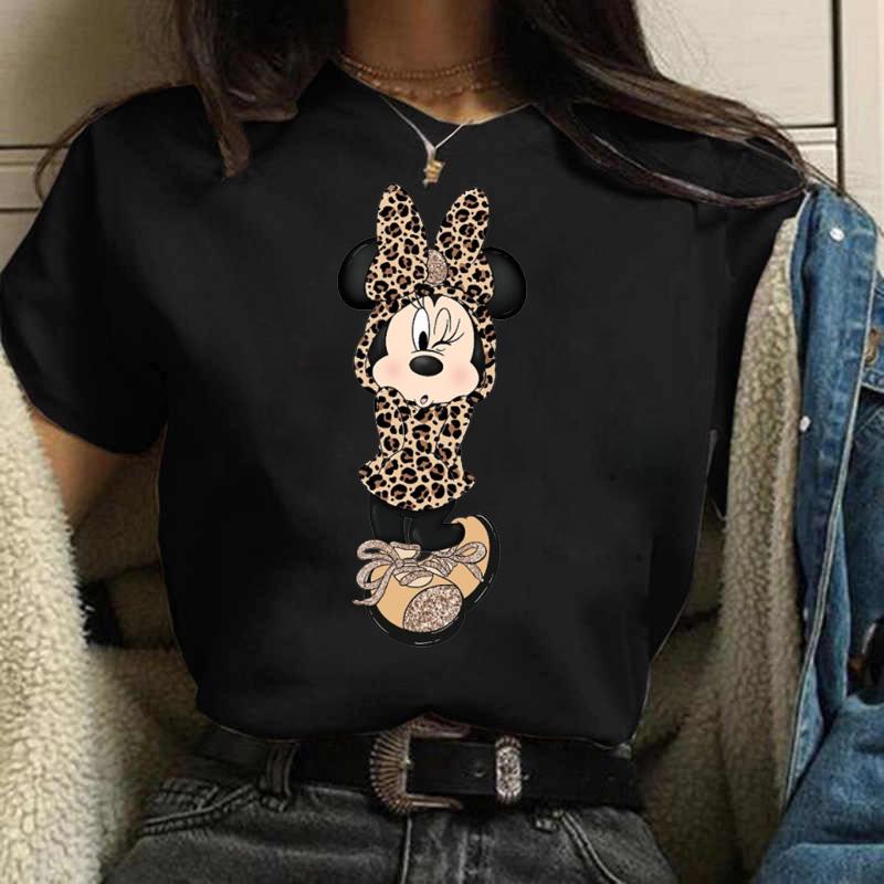 Y2k 90s Fashion T Shirts Gothic Fashion Mickey Tshirt Minnie Mouse Print T-shirt Women T Shirt Female Clothes Kawaii Disney