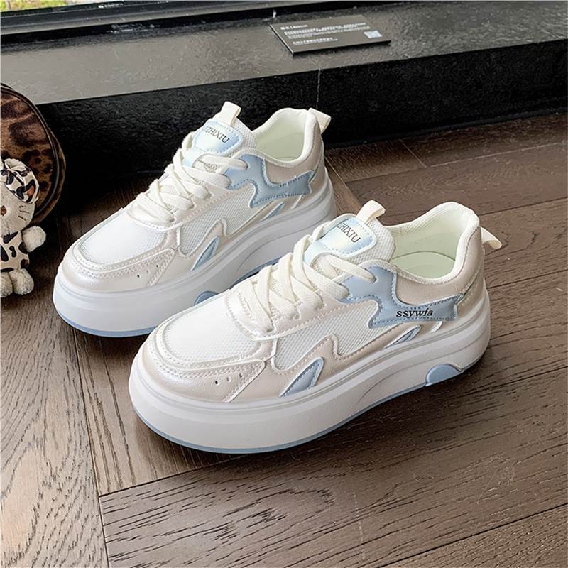 Summer New Fashion Lace-up Comfortable Shoes Breathable and Lightweight Casual Shoes Mesh Versatile White Shoes Women