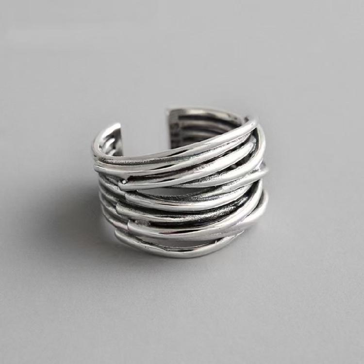 Retro Inspired Open End Rings Adjustable Size Alloy Accessory For Layering Or Everyday Outfits