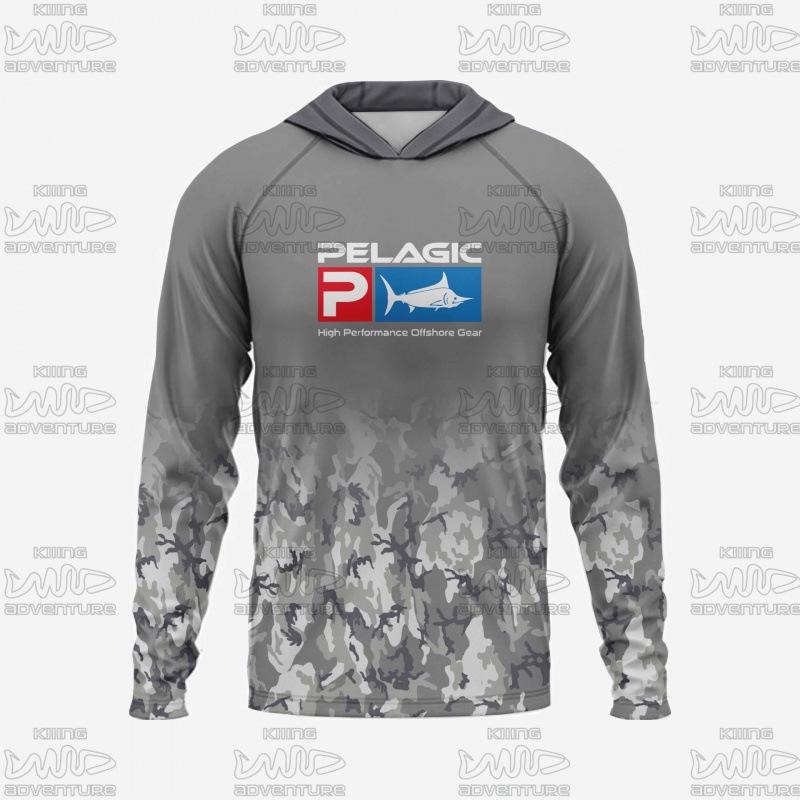 

PELAGIC Сорочка з капюшоном для риболовлі в морі на відкритому повітрі, захист від УФ XXS