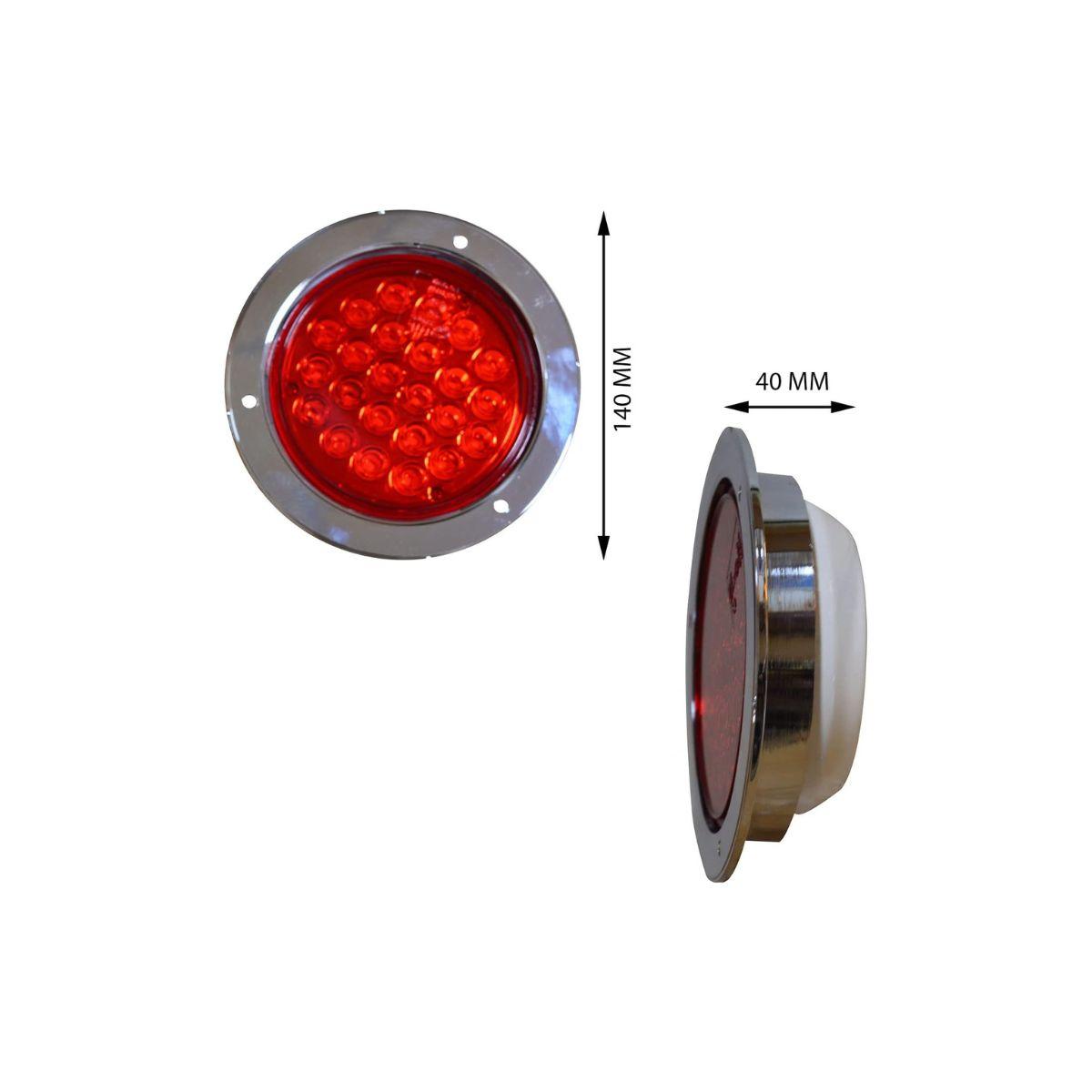 

4 Round Red LED Stop Turn Tail Lights Led Trailer Tail Lights Red Flange Mount Waterproof for RV Trucks 12V DC Side marker light White ring