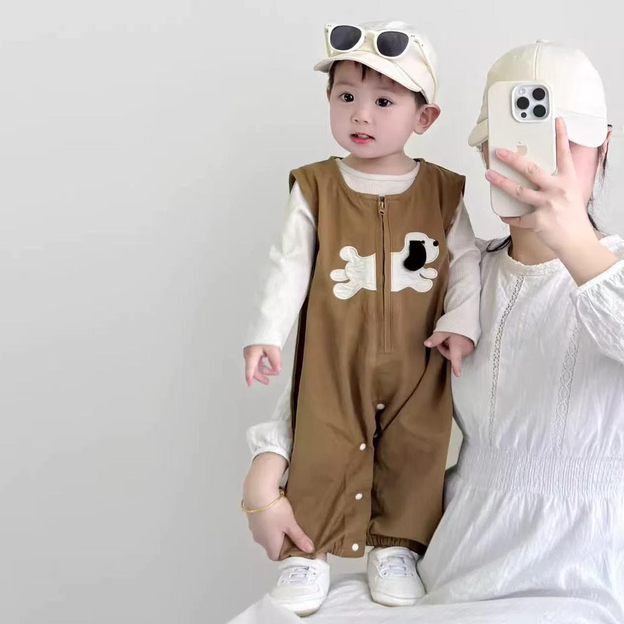 

Супер милый мультяшный детский ромпер - Весенне-осенний повседневный наряд 90 cm