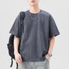 New Summer Short-sleeved T-shirt for Men's Japanese Retro Loose Five-point Sleeve T-shirt Round Collar