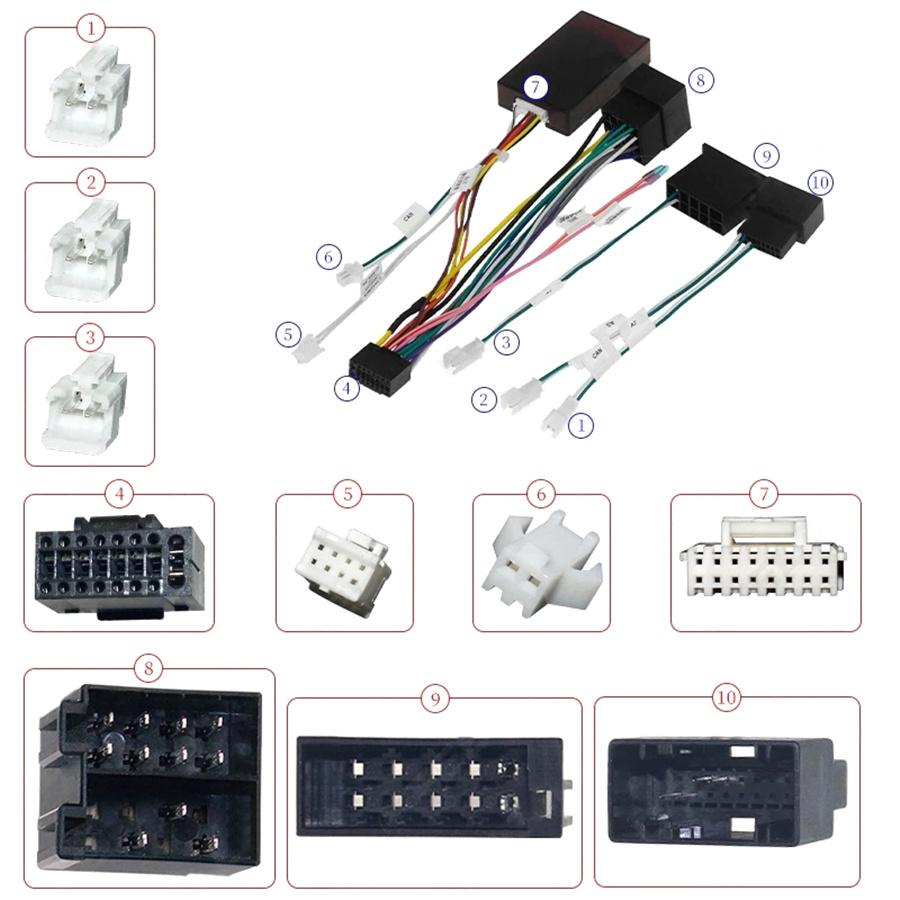 For Mercedes-Benz W209 W203 Android Stereo Wiring Harness With Canbus Box 16 PIN