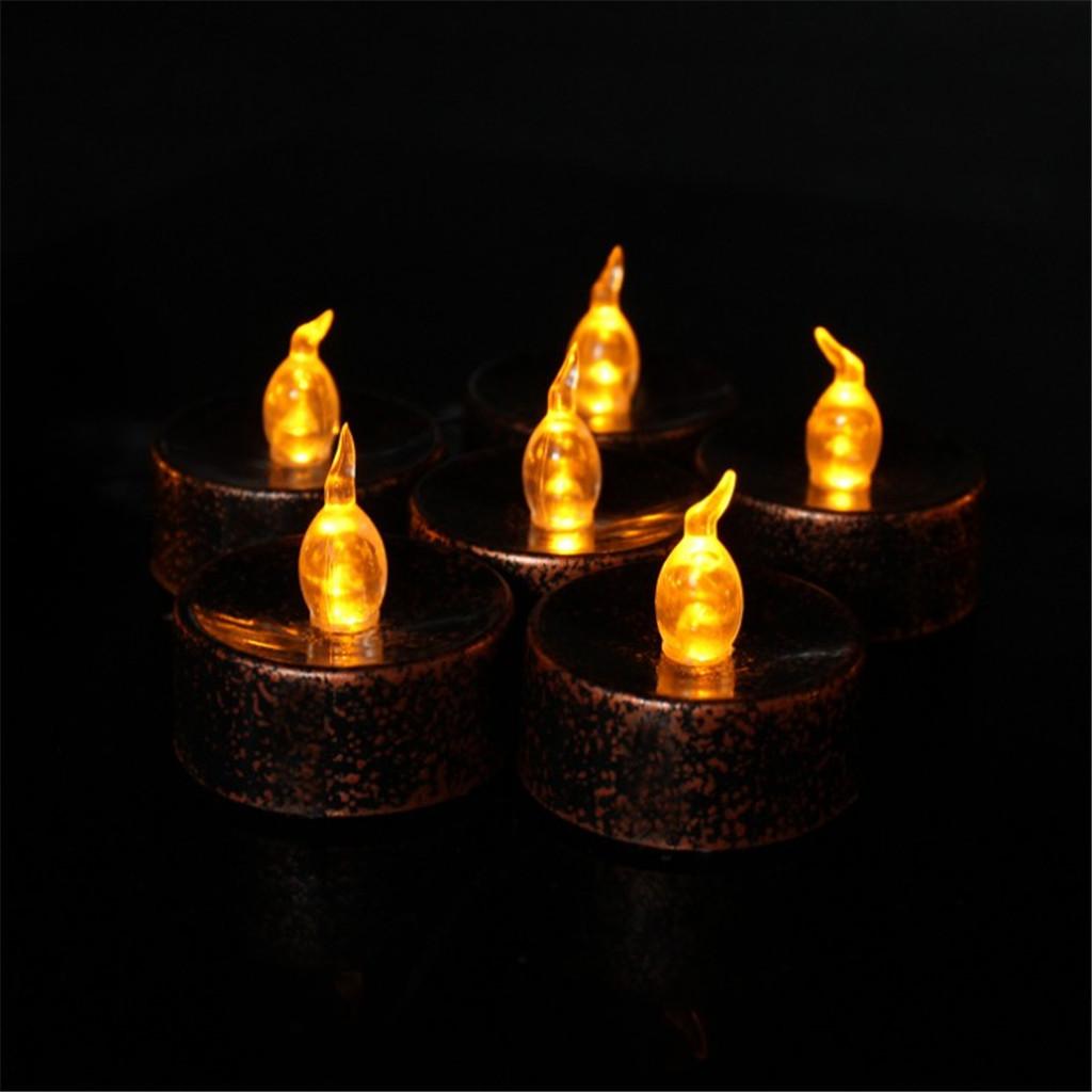 Black Flameless Votive Candle Battery Operated Flickering Light
