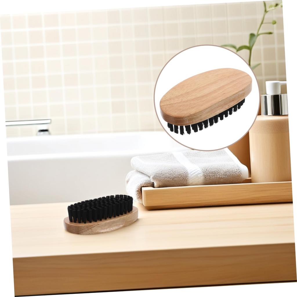 ELAYARD Beard Natural Wooden Durable Cleaning Beard Men's Brush, Bristles, Handle, Tool, Sling, Men's Grooming, Portable.