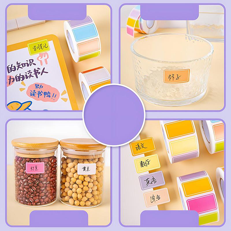 Roll Package Colorful Label Sticker Waterproof Art Paper Colored Tags School Office File Classification Writable Mark Supply ZYF
