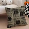 Vintage Newspaper Pillow Retro Personality Cushion Cover Throw Pillow Cover Hidden Button Durable Polyester Chair Cushion