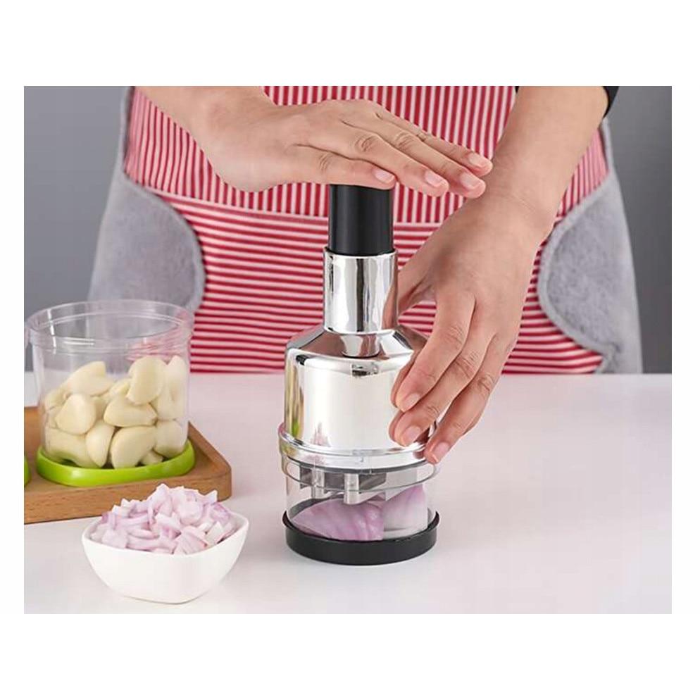 Verk Group 6-Blade Stainless Steel Manual Food Chopper 200ml Vegetable Fruit Dicer Modern Design
