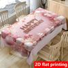 1pc Tablecover with Pink and White Flowers and Cake, Featuring "HAPPY BIRTHDAY" Letters, Rectangular Party Tablecloth, Multiple Sizes Available. Suita