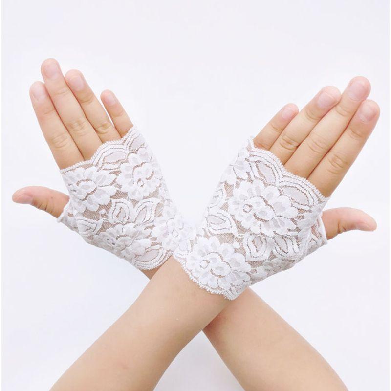 

Ультракороткие кружевные перчатки без пальцев, маленькие перчатки без пальцев, сексуальная элегантность, тонкий тип, солнцезащитные, маскирующие шрамы, татуировки White One size