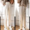Fashion Women Casual Thicken Harem Pants Autumn Winter Plush Velvet Capris Solid Fleece Chenille Pants Women High Waist Straight Ladies Trousers 2356