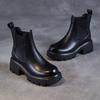 Herbst und Winter neue Retro Martin Stiefel Damen Britische Leder Plateau kleine Chelsea Kurzstiefel