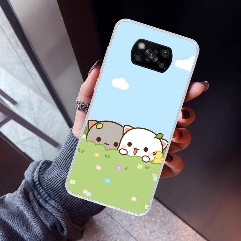 

Cute Peach Goma Cat Phone Case For Xiaomi Poco X7 X6 X5 Pro F7 Ultra Redmi 15C 15 13 13C 12 12C 10 10A 10C 9 9A 9C 9T Shell Poco Redmi 15C 4G