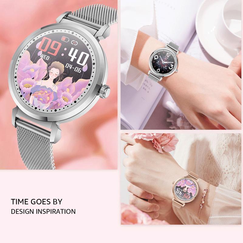 Fashion Women Smart Watch Multi Sport Mode Ip68 Waterproof Fitness Tracker 1.09 Hd Color Screen Smartwatch Ladies+box