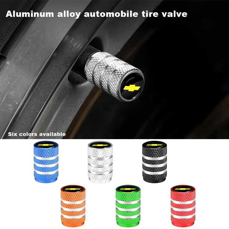 4 Stück Auto Styling Reifenventilkappen Dekoration Auto Aluminium Staubdicht Abdeckung Rad Reifenventilkappe Passend für Chevrolet Silverado Impala